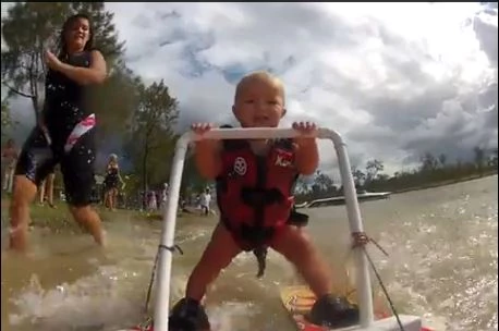 baby water skiing
