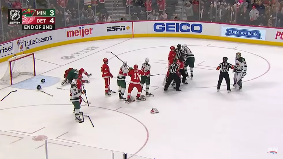 Watch Bloody Brawl Breakout Between Minnesota Wild & Detroit Red Wings